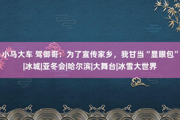 小马大车 驾御哥：为了宣传家乡，我甘当“显眼包”|冰城|亚冬会|哈尔滨|大舞台|冰雪大世界