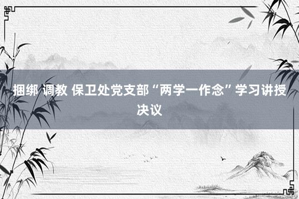 捆绑 调教 保卫处党支部“两学一作念”学习讲授决议