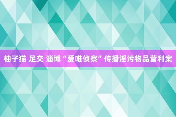 柚子猫 足交 淄博“爱唯侦察”传播淫污物品营利案