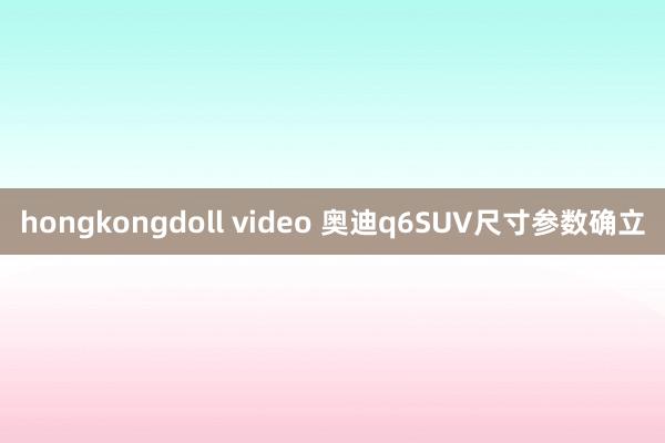 hongkongdoll video 奥迪q6SUV尺寸参数确立